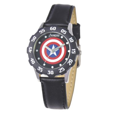 personalized marvel captain america leather strap watch