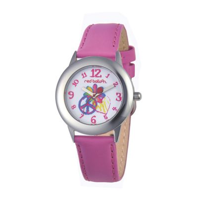 personalized pink peace sign watch