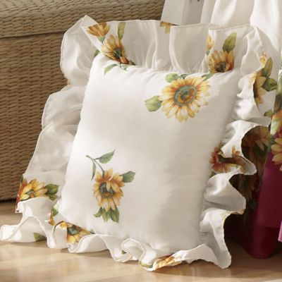sunflower quilted decorative pillow