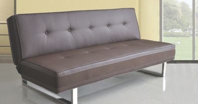 brown faux leather adjustable sofa