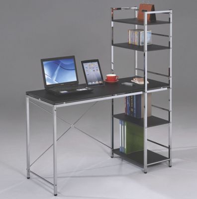 computer desk with bookshelf