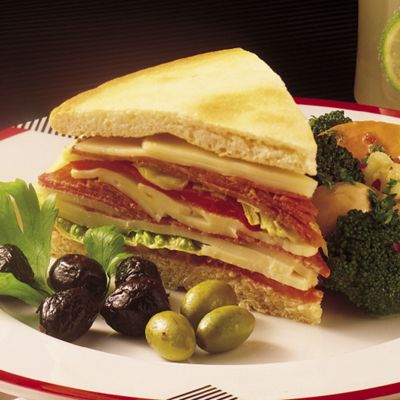 Wisconsin Butterkase Focaccia Antipasto Sandwiches