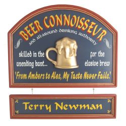 Beer Connoisseur Sign and Nameboard