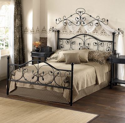 Cama c/dise�o de hojas c/barra para pa�o decorativo y alzapa�os