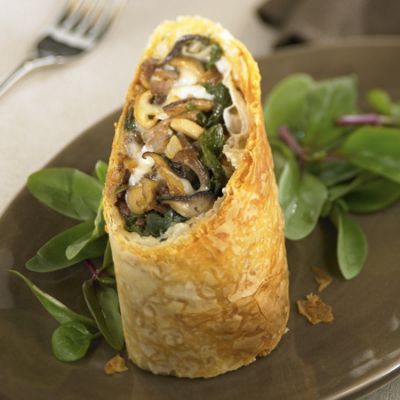 Duck Wild Mushroom and Wisconsin Fontina Cheese Strudel