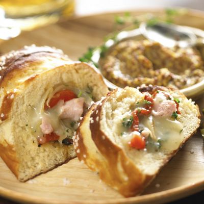Wisconsin Fontina-Stuffed Pretzel Bread