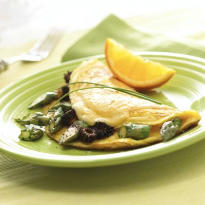 Wisconsin Gouda, Asparagus And Mushroom Omelet