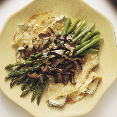 Crepes With Wild Mushrooms Asparagus And Wisconsin Brie