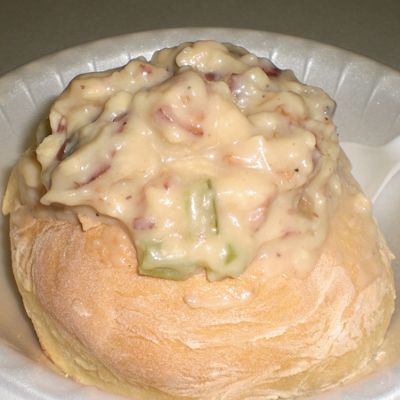 Nancys Baked Potato Soup with Bread Bowl Recipe