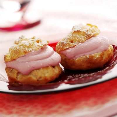 Wisconsin White Cheddar Puffs with Cranberry Cream Cheese Filling