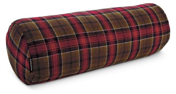 Wool Red Plaid Bolster Pillow