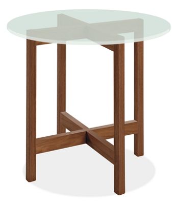 Nash 27r 24h End Table in Walnut  with Frosted Glass Top