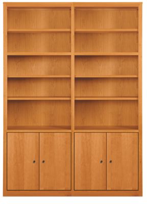 Woodwind Custom 86h 65x12 Bookcase in Cherry with Natural Steel Knobs
