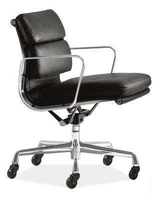 Eames� Aluminum Mangement Group Soft Pad Leather Chairs