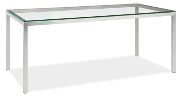 Portica Custom 72x40 30h Dining Table with Clear Glass Top