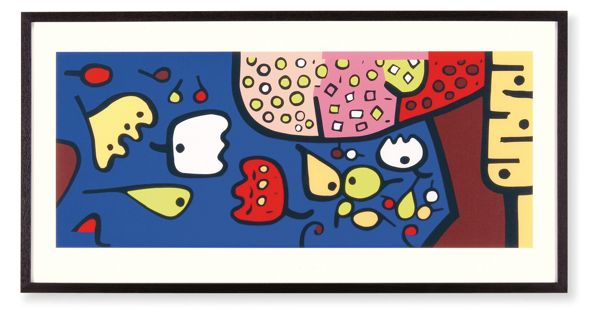 Klee, Fruchte auf Blau