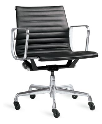 Eames� Aluminum Mangement Group Leather Chairs