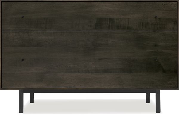 Hudson Custom 28h 44x16 Cabinet in Charcoal with Natural Steel Knobs