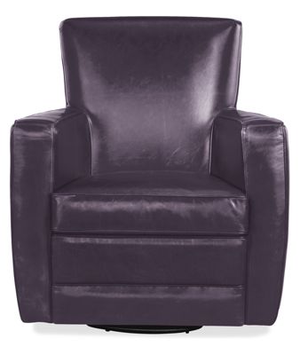 Elliot Swivel Chair in Bison Plum Leather