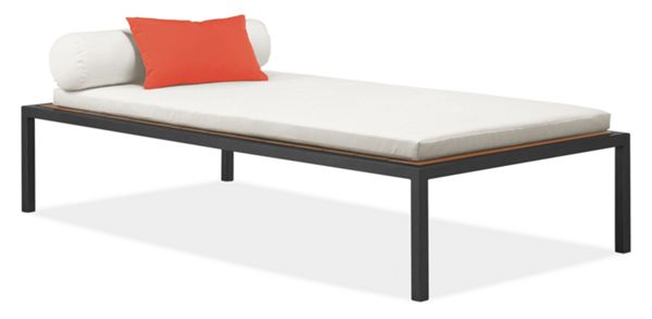 Montego 78x42 Single Sun Bed Graphite with Cushion in Sunbrella White