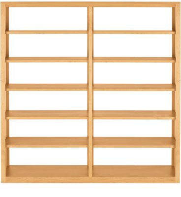 Woodwind Custom 72h 72x17 Open Bookcase in Maple