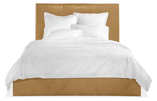 Wyatt King High Headboard Bed in Pioneer Cognac Leather for 78" Mattress