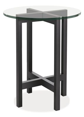 Nash 18r 22h End Table in Ebony with Glass Top
