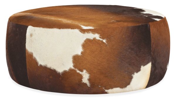 Lind Cowhide Round Ottomans
