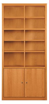 Woodwind Custom 86h 39x17 Bookcase in Cherry with Natural Steel Knobs