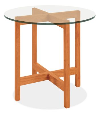 Nash 27r 24h End Table in Cherry with Glass Top
