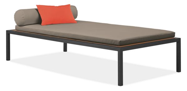 Montego 78x42 Single Sun Bed Graphite with Cushion in Sunbrella Taupe