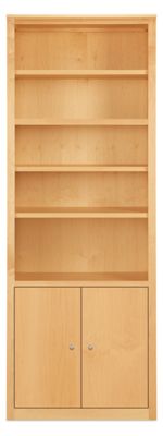 Woodwind Custom 86h 32x17 Bookcase in Maple with Stainless Steel Knobs