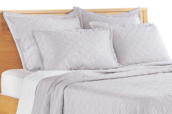 Ticking Stripe Coverlet & Shams