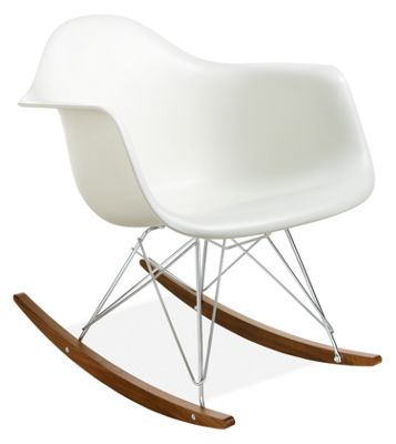 Eames� Molded Plastic Armchair Rocker with Walnut Base