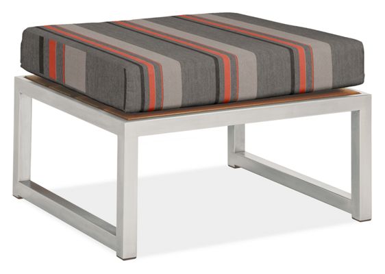 Montego Ottoman Cushion in Sunbrella Sol Orange