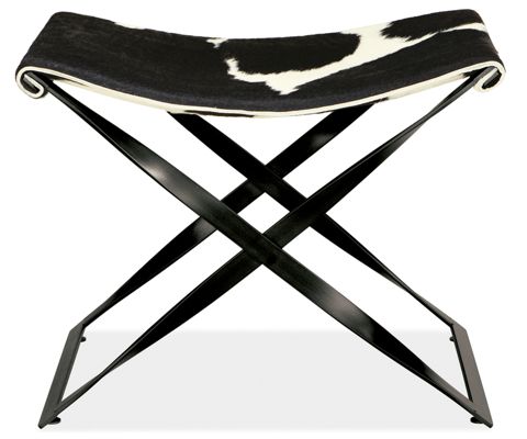 Karr Stool in Cowhide with Graphite Base