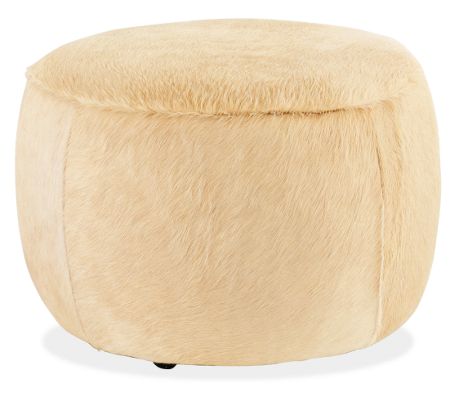 Lind Cowhide Round Ottomans