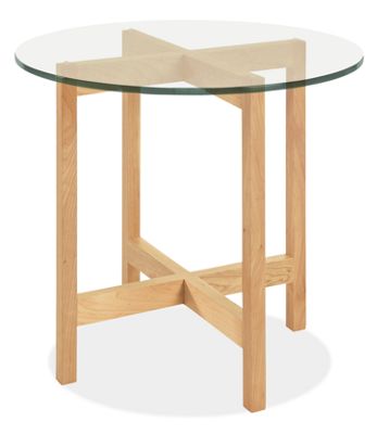 Nash 27r 24h End Table in Maple with Glass Top