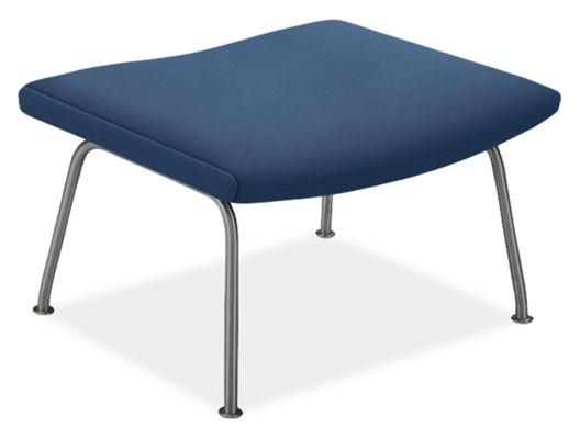 Hans Wegner Wing Chair Footrest in Hallingdal 796 Baltic Blue