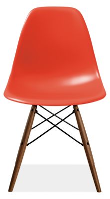 Eames� Molded Plastic Chairs with Walnut Dowel Leg Base