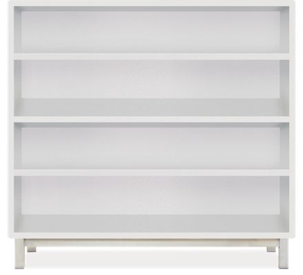 Copenhagen Custom 44h 47x16 Open Cabinet in White w/Stainless Steel Base