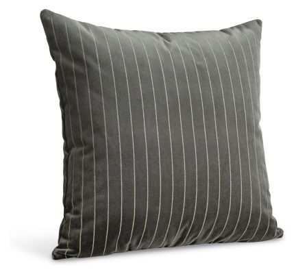 Velvet Striped Graphite Pillow