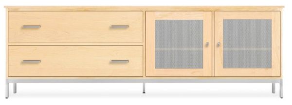 Linear Custom 20SQ Modular 27h 78x16 Cabinet in Maple w/Stainless Steel Base