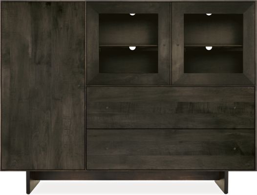 Hudson Custom 50h 65x20 Cabinet in Charcoal with Natural Steel Knobs