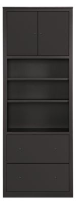 Woodwind Custom 86h 32x17 Cabinet in Ebony with Natural Steel Knobs