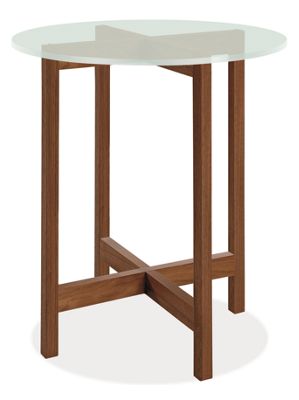 Nash 27r 29h End Table in Walnut  with Frosted Glass Top