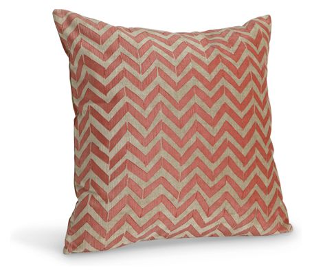 Herringbone Poppy Pillow