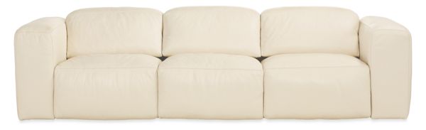 Cirrus 104" Three-Cushion Sofa in Bison White Leather