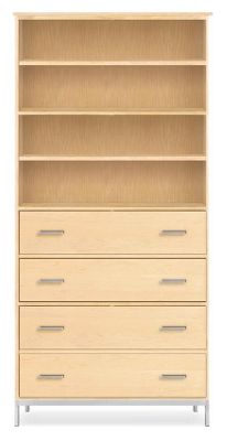 Linear Custom 20SQ Modular 84h 40x20 Cabinet in Maple w/Stainless Steel Base