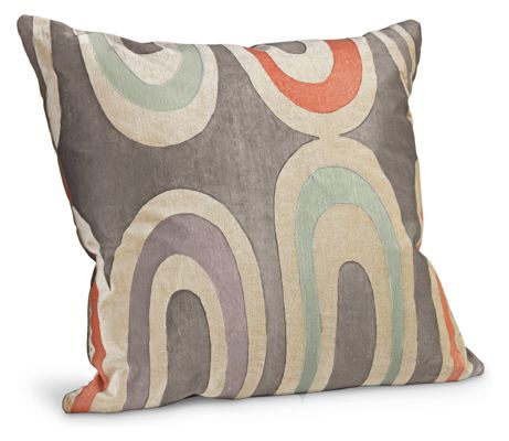 Arc Charcoal/Coral Pillow
